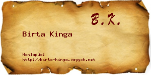Birta Kinga névjegykártya
