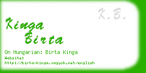kinga birta business card